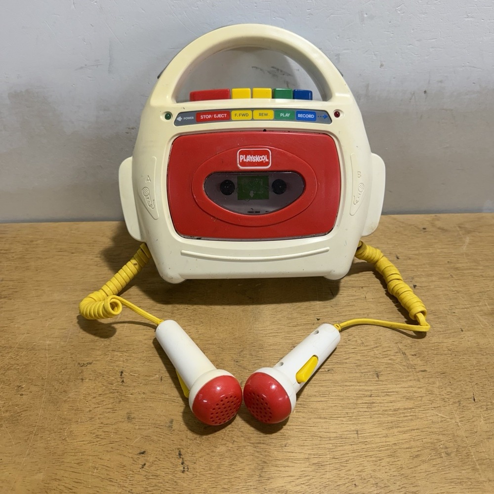 Vintage 1993 Playskool PS-455 Tape Player Recorder w/ Dual Mic Untested